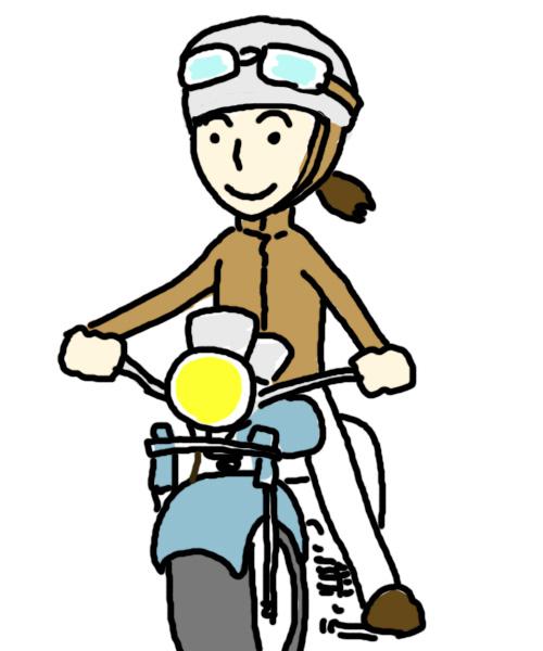 バイクに乗る女性